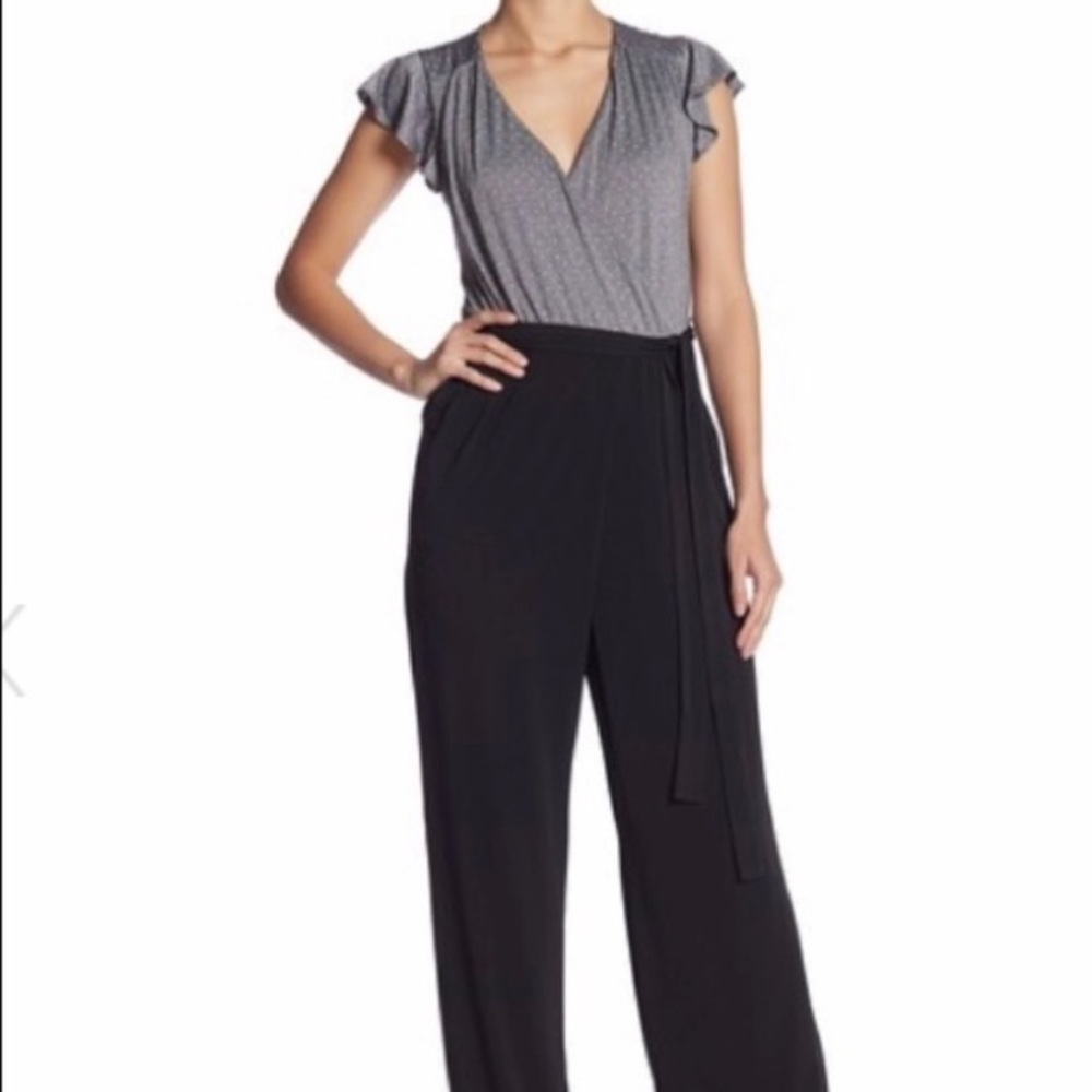 ECI Flutter Sleeve Romper Jumpsuit Black Gray